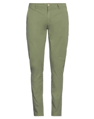Yan Simmon Man Pants Military Green Size 36 Cotton, Elastane In Green