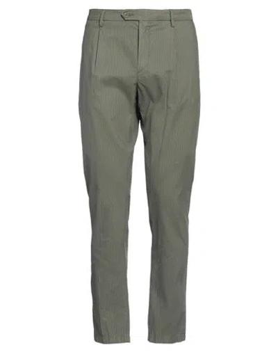 Yan Simmon Man Pants Military Green Size 38 Cotton, Lycra, Elastane