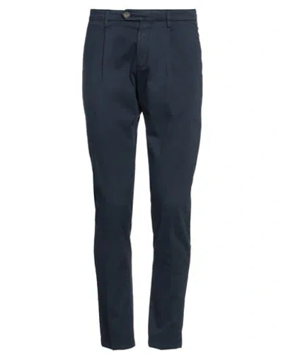 Yan Simmon Man Pants Navy Blue Size 30 Cotton, Elastane