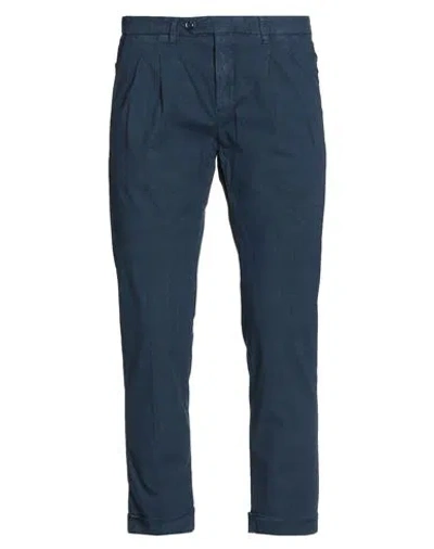 Yan Simmon Man Pants Navy Blue Size 32 Cotton, Elastane