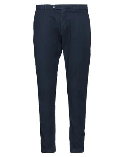 Yan Simmon Man Pants Navy Size 40 Cotton, Elastane In Navy Blue