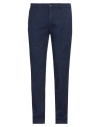 Yan Simmon Man Pants Navy Size 38 Cotton, Linen, Polyester, Elastane In Navy Blue