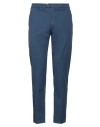Yan Simmon Man Pants Navy Size 40 Cotton, Linen, Elastane In Navy Blue