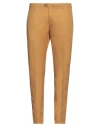 Yan Simmon Man Pants Ocher Size 30 Cotton, Linen, Elastane In Yellow