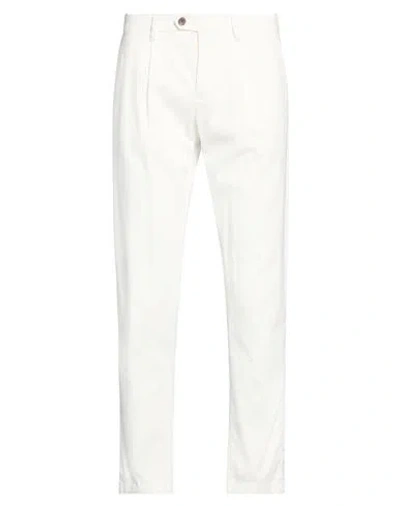 Yan Simmon Man Pants Off White Size 28 Cotton, Elastane