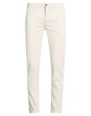 Yan Simmon Man Pants White Size 32 Cotton, Elastane In Multi
