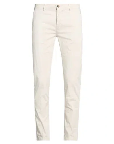 Yan Simmon Man Pants Off White Size 32 Cotton, Elastane In Multi