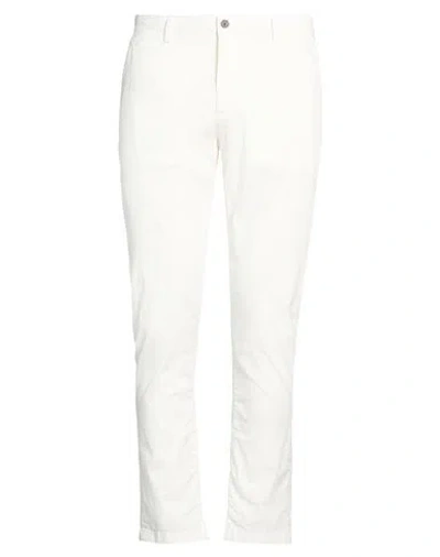 Yan Simmon Man Pants Off White Size 34 Cotton, Elastane