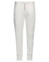 Yan Simmon Man Pants Off White Size 38 Cotton, Linen In Off White