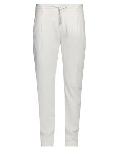 Yan Simmon Man Pants Off White Size 38 Cotton, Linen