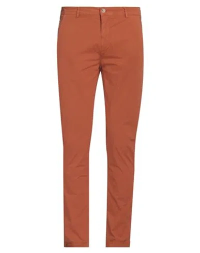 YAN SIMMON YAN SIMMON MAN PANTS RUST SIZE 38 COTTON, ELASTANE
