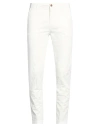 Yan Simmon Man Pants White Size 32 Cotton, Elastane