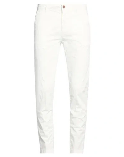 Yan Simmon Man Pants White Size 32 Cotton, Elastane