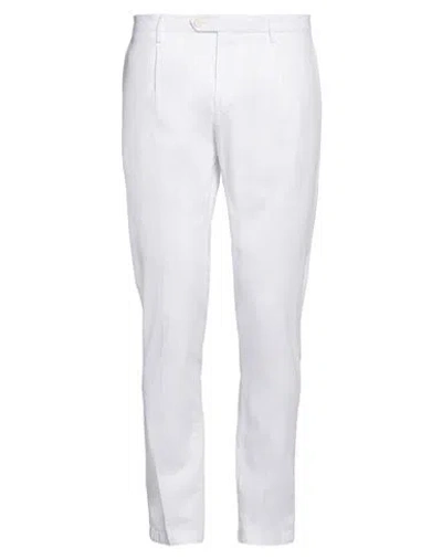 Yan Simmon Man Pants White Size 38 Cotton, Elastane