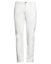 Yan Simmon Man Pants White Size 38 Cotton, Elastane In White