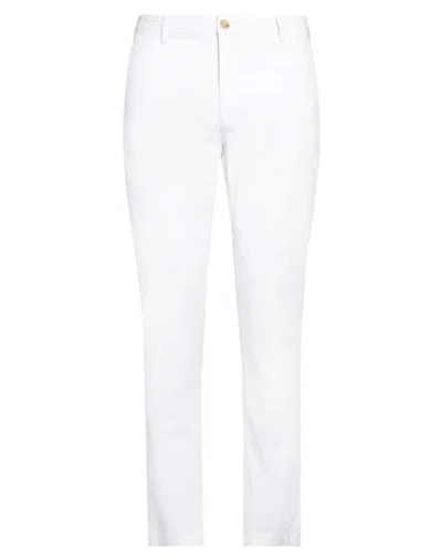 Yan Simmon Man Pants White Size 38 Cotton, Elastane In White