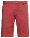 Yan Simmon Man Shorts & Bermuda Shorts Brick Red Size 40 Cotton, Elastane