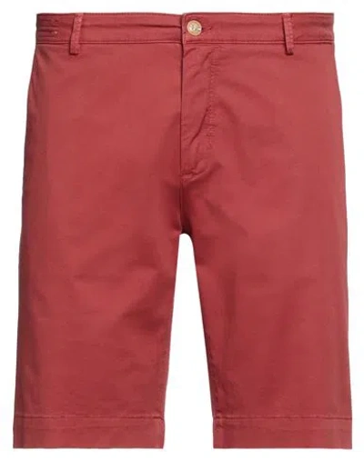 Yan Simmon Man Shorts & Bermuda Shorts Brick Red Size 40 Cotton, Elastane