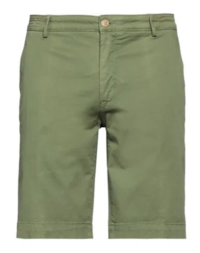 Yan Simmon Man Shorts & Bermuda Shorts Military Green Size 40 Cotton, Elastane