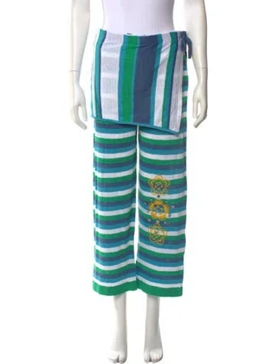 Pre-owned Yan Yan Knits Linen Wide Leg Pants W/ Tags In Multi