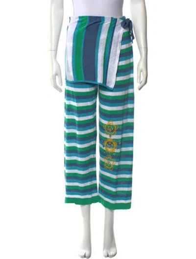 Pre-owned Yan Yan Knits Linen Wide Leg Pants W/ Tags In Multi