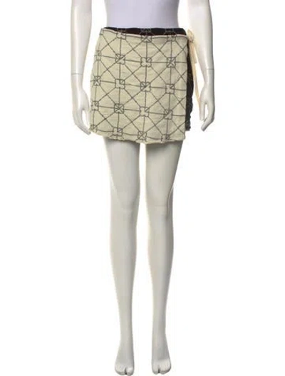 Pre-owned Yan Yan Knits Printed Mini Skirt W/ Tags