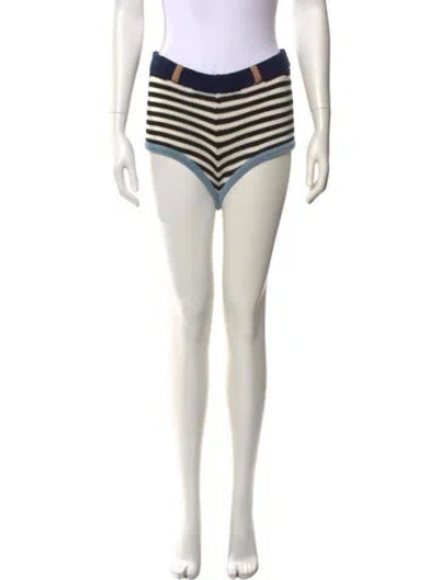Pre-owned Yan Yan Knits Striped Mini Shorts W/ Tags In Multi