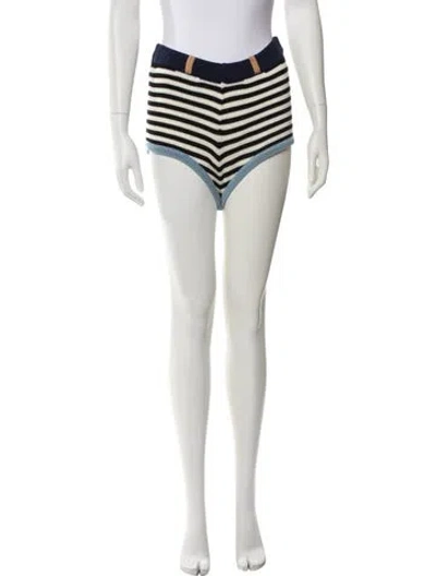 Pre-owned Yan Yan Knits Striped Mini Shorts W/ Tags In Multi