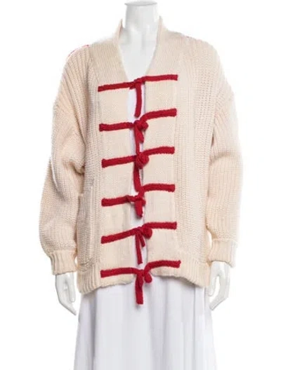 Pre-owned Yan Yan Knits Wool Striped Sweater In Pink