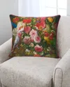 Yana Movchan Floral With Love Birds Silk Pillow