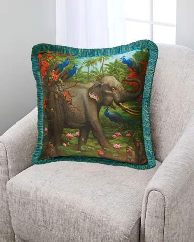 Yana Movchan Jungle Of Happiness Silk Pillow