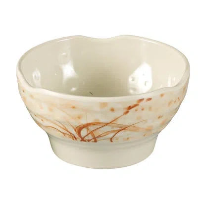 Yanco 14 Oz. Orchis Melamine Rice Bowl In Gold