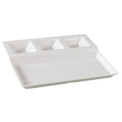 Yanco Accessaries Compartment Melamine Divided Serving Dish In White