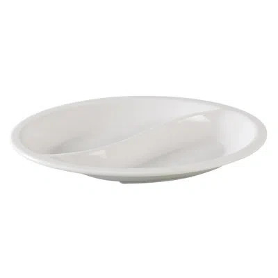 Yanco Accessaries Compartment Oval Melamine Divided Serving Dish In White