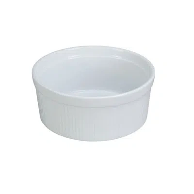 Yanco Accessories Chinaware Souffle Bowl Fluted In Bright White