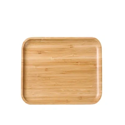 Yanco Bamboo & Wood  Bb-112 12" X 9 1/2" X 7/8" Rectangular Tray In Tan