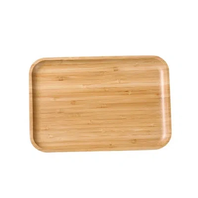 Yanco Bamboo & Wood  Bb-114 14" X 10" X 7/8" Rectangular Tray In Tan