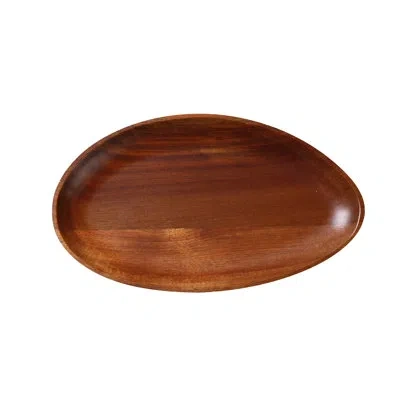 Yanco Bamboo & Wood  Ws-412 12" X 7" X 1" Oval Acacia Tray In Brown