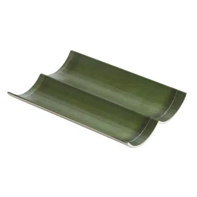 Yanco Bamboo Style Divided Melamine Platter In Green