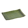 Yanco Bamboo Style Rectangular Melamine Appetizer Plate In Green