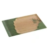 Yanco Bamboo Style Rectangular Melamine Dinner Plate In Green