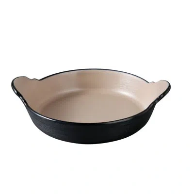 Yanco Birmingham Melamine Deep Dish With Handle In Black;clay