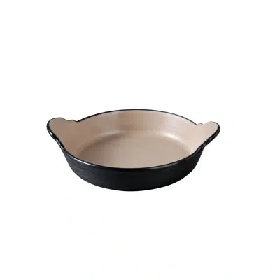 Yanco Birmingham Melamine Deep Dish With Handle In Black;clay