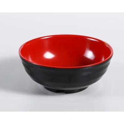 Yanco Black & Red 36 Oz. Two-tone Melamine Pasta Bowl In Black;red