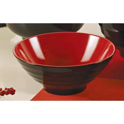 Yanco Black & Red 36 Oz. Two-tone Melamine Pasta Bowl In Black;red