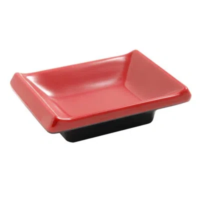 Yanco Black & Red Rectangular Melamine Condiment Server In White