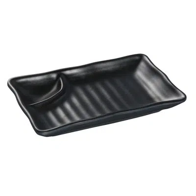 Yanco Black Pearl Compartment Melamine Dessert Plate