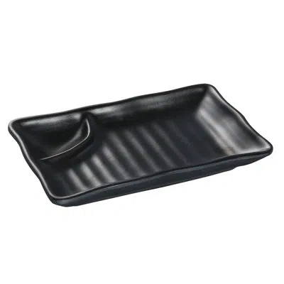 Yanco Black Pearl New Compartment Melamine Dinner Plate