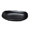 Yanco Black Pearl New Rectangular Melamine Appetizer Plate In Black