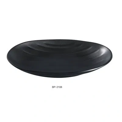 Yanco Black Pearl Oval Deep Melamine Dessert Plate
